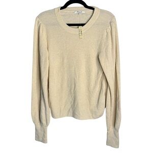 Madewell ivory Baybrook wool alpaca cozy knit Pullover Sweater size medium NWT